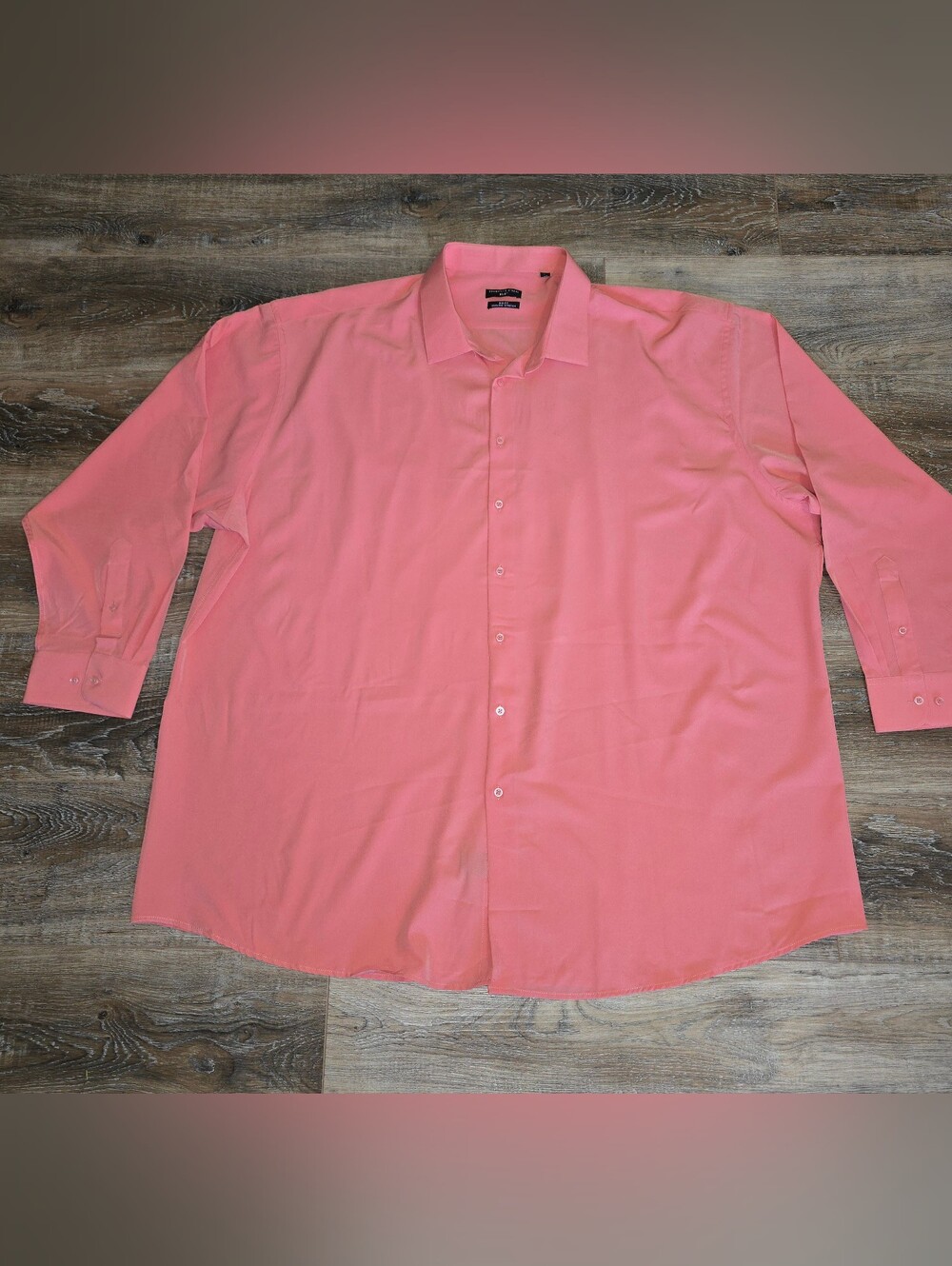 Shaquille O'Neal XLG Dress Shirt 20 36/37 Big Fit Cooling Stretch Coral NWOT